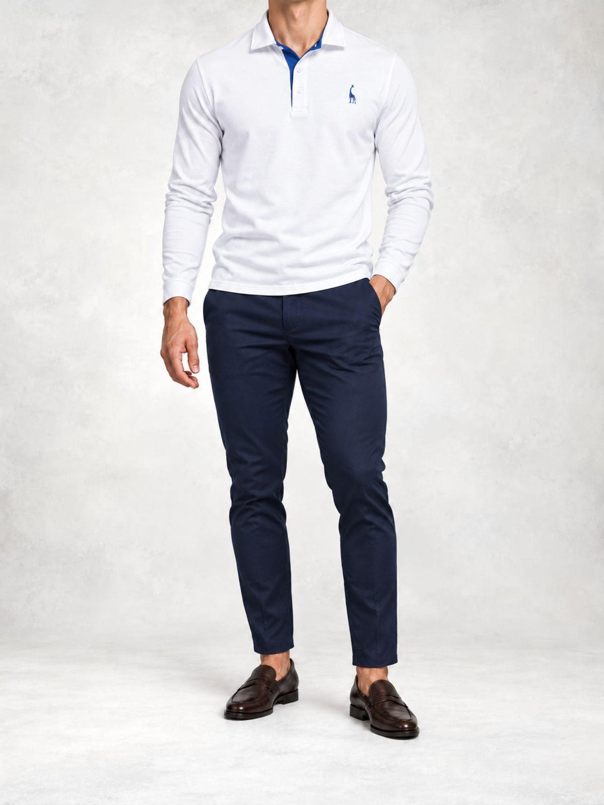 Men's Knit Slim Fit Polo and Pants Set