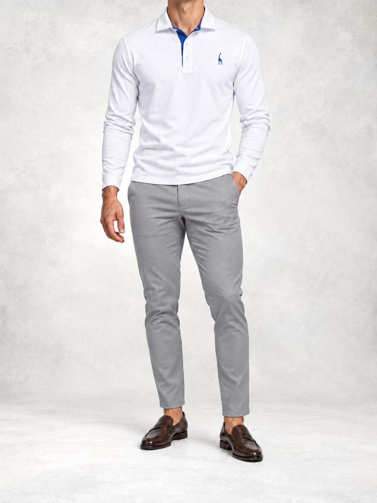 Men's Knit Slim Fit Polo and Pants Set