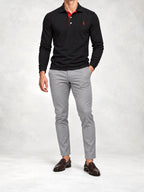 Men's Knit Slim Fit Polo and Pants Set