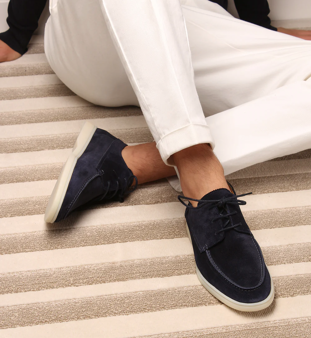 Men’s Lace-Up Derby Shoes with Apron Toe