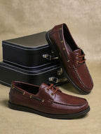 Men's Lace-Up Moc Toe Boat Shoes