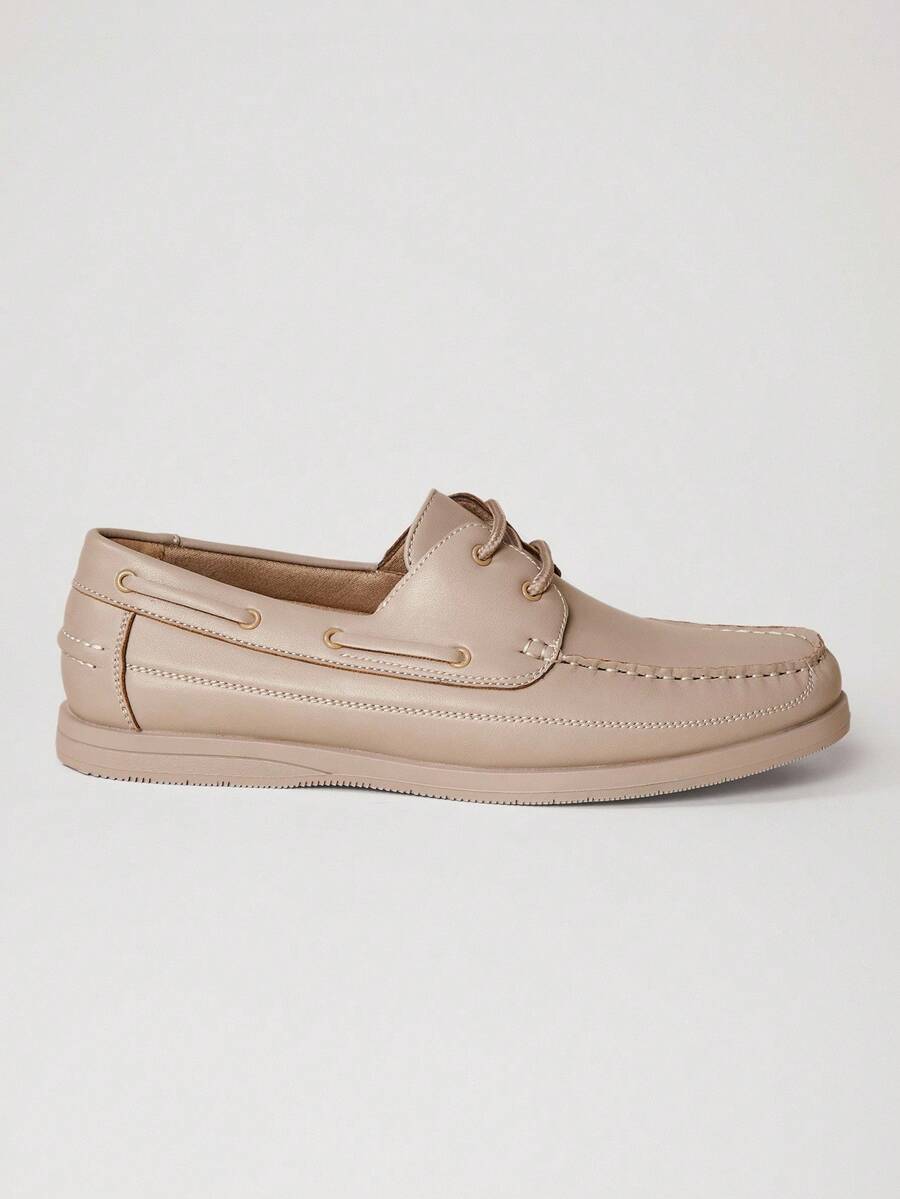 Men's Lace-Up Moc Toe Boat Shoes