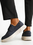 Men's Lace-Up Platform Boat Shoes