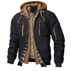 Men's Layered Hooded Zip-Up Jacket