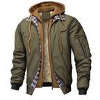 Men's Layered Hooded Zip-Up Jacket