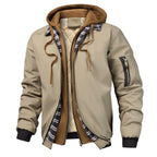 Men's Layered Hooded Zip-Up Jacket