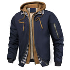 Men's Layered Hooded Zip-Up Jacket