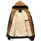 Men's Layered Hooded Zip-Up Jacket