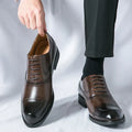 Men's Leather Brogue Cap-Toe Oxfords