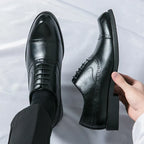 Men's Leather Brogue Cap-Toe Oxfords