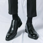 Men's Leather Brogue Cap-Toe Oxfords
