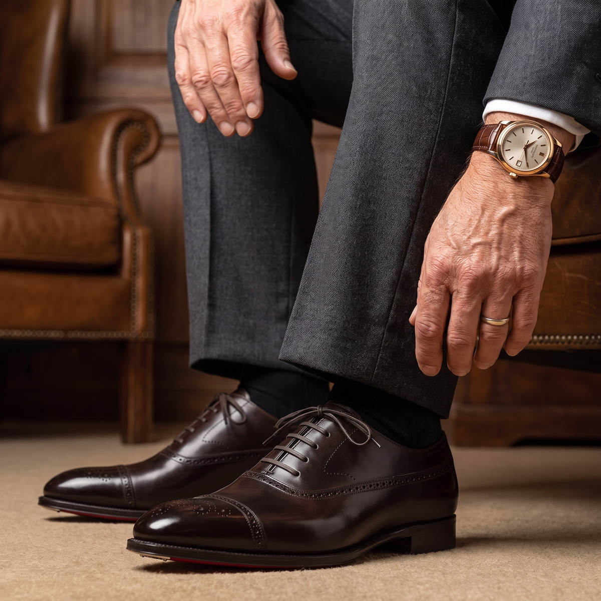 Men's Leather Brogue Oxfords
