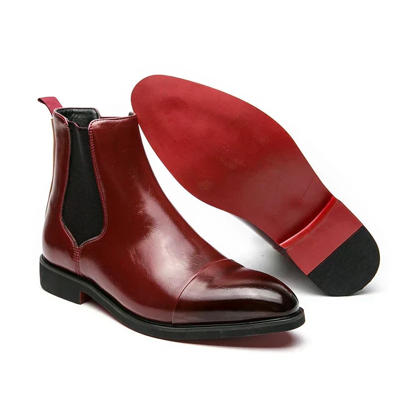 Men's Leather Cap-Toe Chelsea Boots