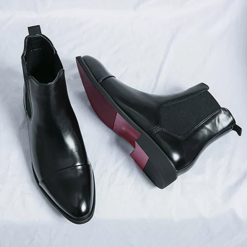 Men's Leather Cap-Toe Chelsea Boots