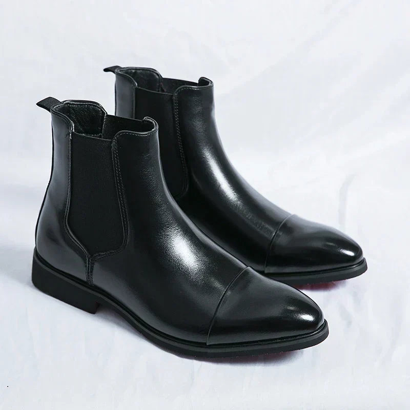Men's Leather Cap-Toe Chelsea Boots