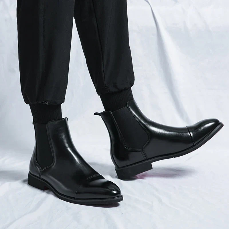 Men's Leather Cap-Toe Chelsea Boots
