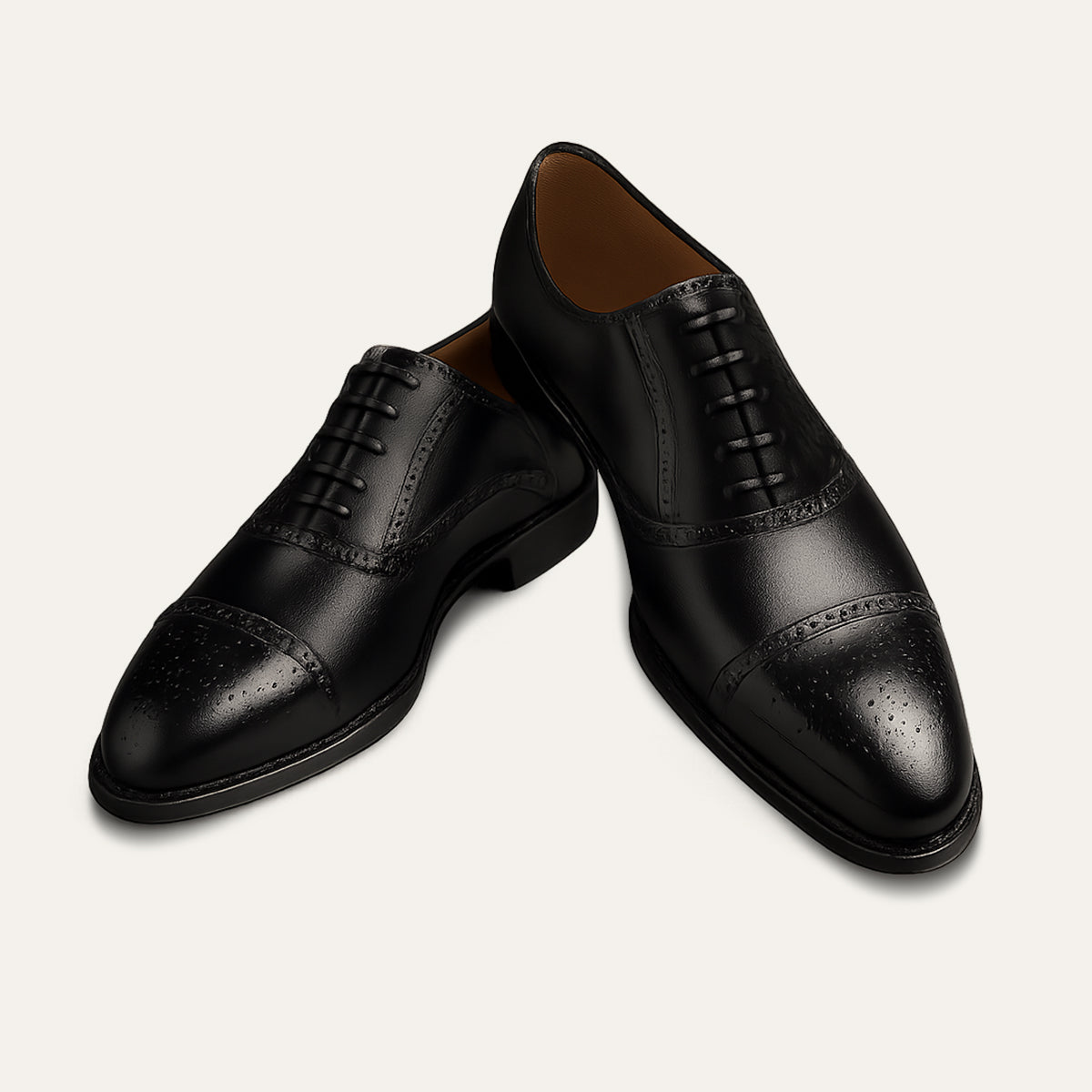 Men's Leather Cap-Toe Oxfords