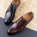 Men's Leather Cap-Toe Oxfords