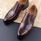 Men's Leather Cap-Toe Oxfords