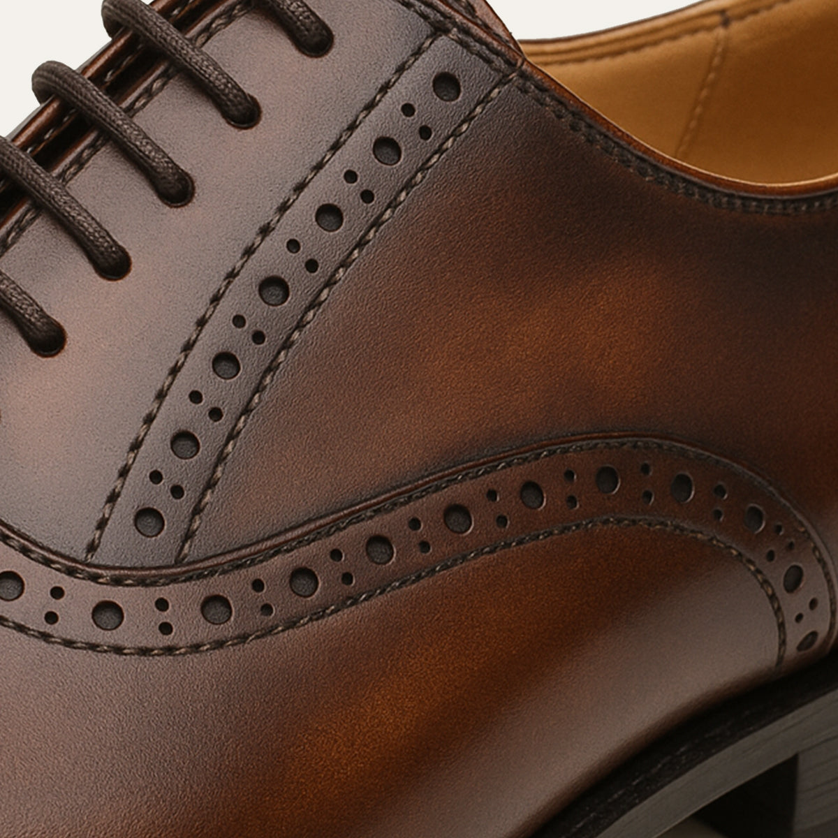 Men's Leather Cap-Toe Oxfords