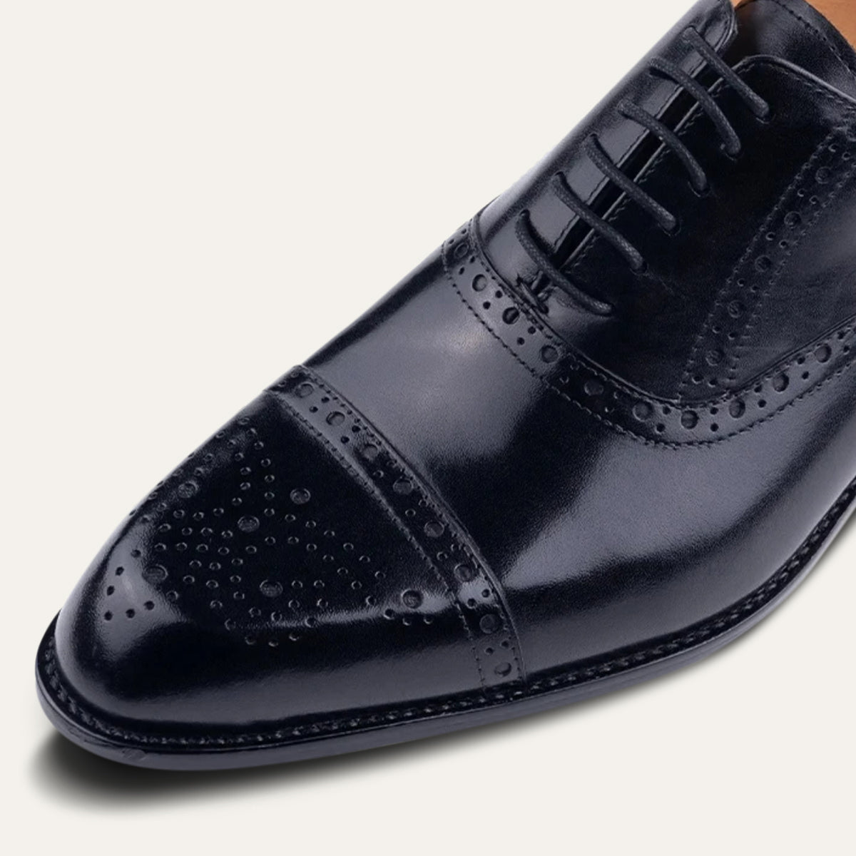Men's Leather Cap-Toe Oxfords
