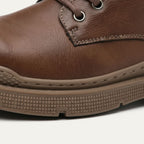 Men's Leather Faux-Fur-Lined Lace-Up Ankle Boots