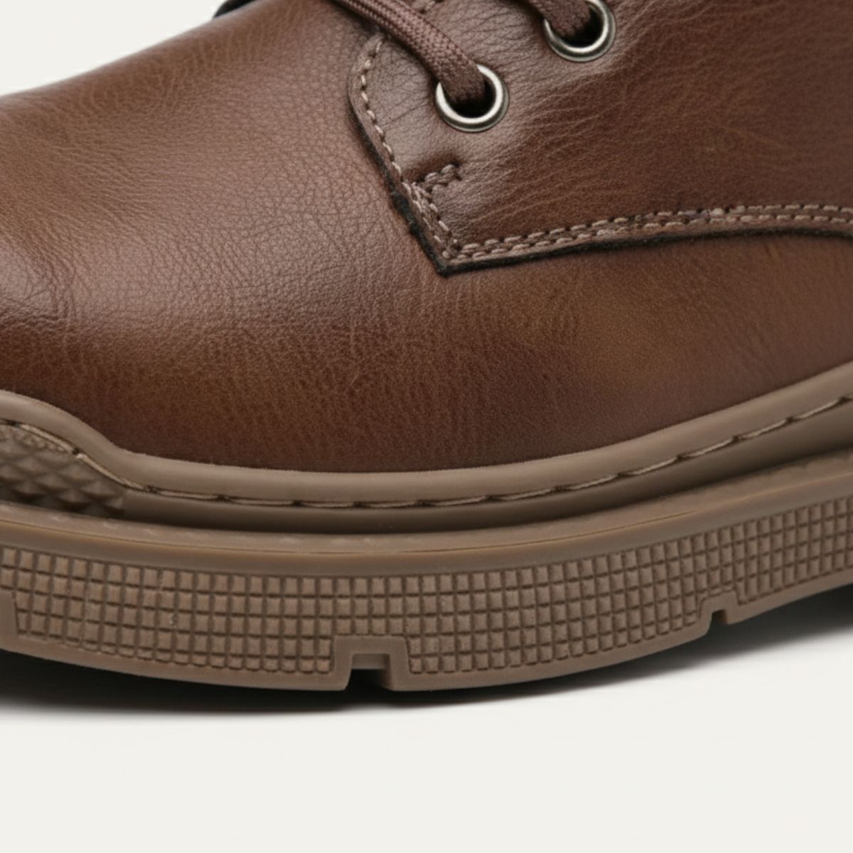 Men's Leather Faux-Fur-Lined Lace-Up Ankle Boots