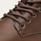 Men's Leather Faux-Fur-Lined Lace-Up Ankle Boots