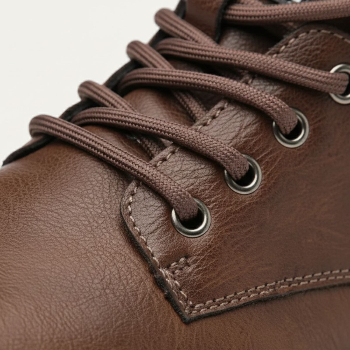 Men's Leather Faux-Fur-Lined Lace-Up Ankle Boots