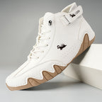 Men's Leather Hook-and-Loop High-Top Sneakers