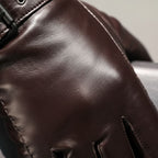 Men's Leather-Look Buckle Strap Gloves