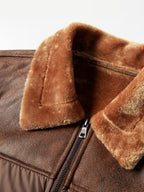 Men's Leather-Look Full-Zip Puffer Jacket