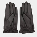 Men's Leather-Look Snap-Button Strap Gloves