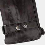 Men's Leather-Look Snap-Button Strap Gloves