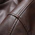 Men's Leather-Look Synthetic Fur Collar Jacket