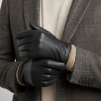Men's Leather-Look Winter Gloves