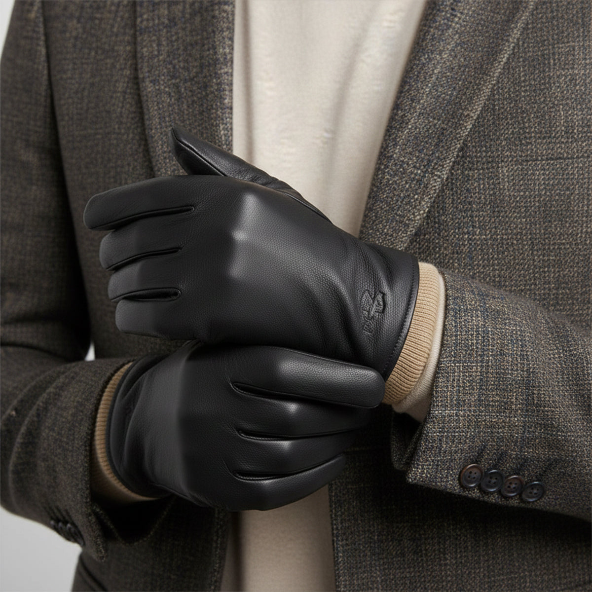 Men's Leather-Look Winter Gloves