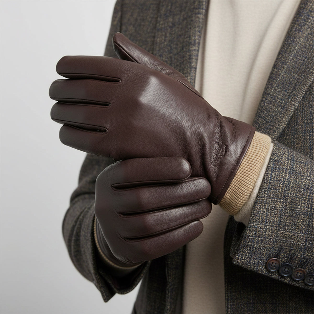 Men's Leather-Look Winter Gloves