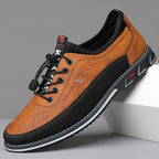 Men's Leather Low-Top Thick Sole Sneakers