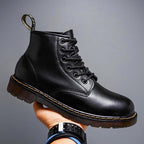 Men's Leather Lace-Up Lug Sole Ankle Boots
