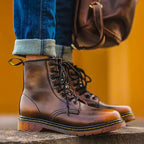 Men's Leather Lace-Up Lug Sole Ankle Boots