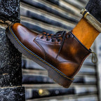 Men's Leather Lace-Up Lug Sole Ankle Boots