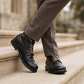 Men's Leather Lug Sole Ankle Boots