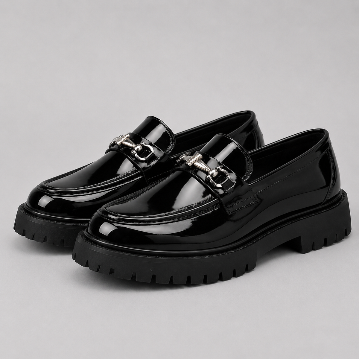 Men's Leather Lug Sole Bit Loafers