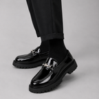 Men's Leather Lug Sole Bit Loafers