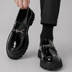 Men's Leather Lug Sole Bit Loafers