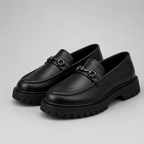 Men's Leather Lug Sole Bit Loafers