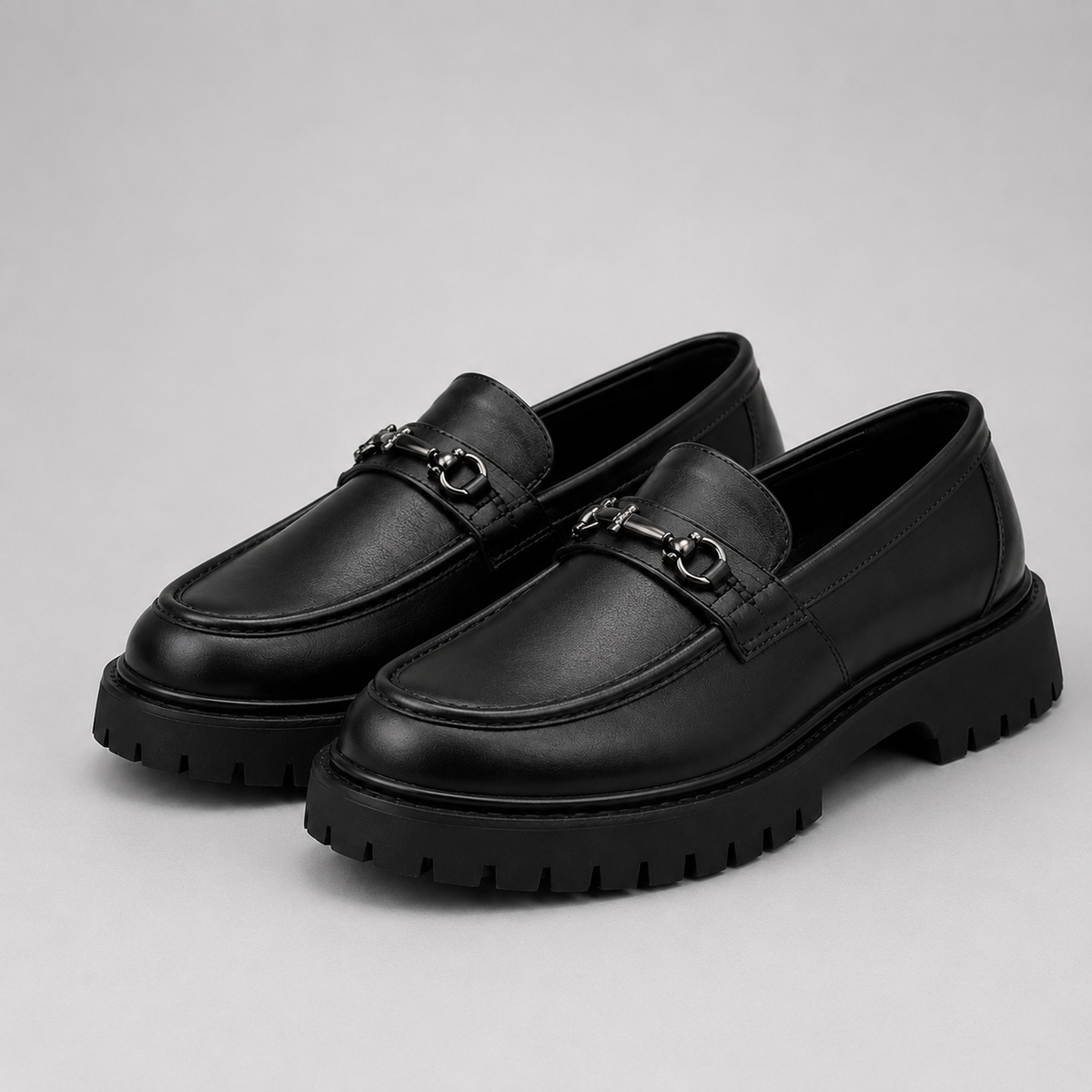Men's Leather Lug Sole Bit Loafers
