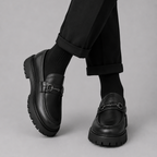 Men's Leather Lug Sole Bit Loafers