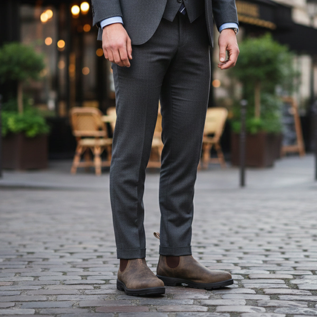 Men's Leather Lug Sole Chelsea Boots